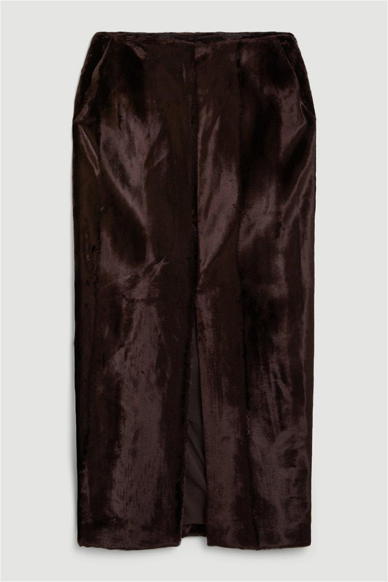 Faux Leather Tie Detail Wrap Midi Skirt | Karen Millen