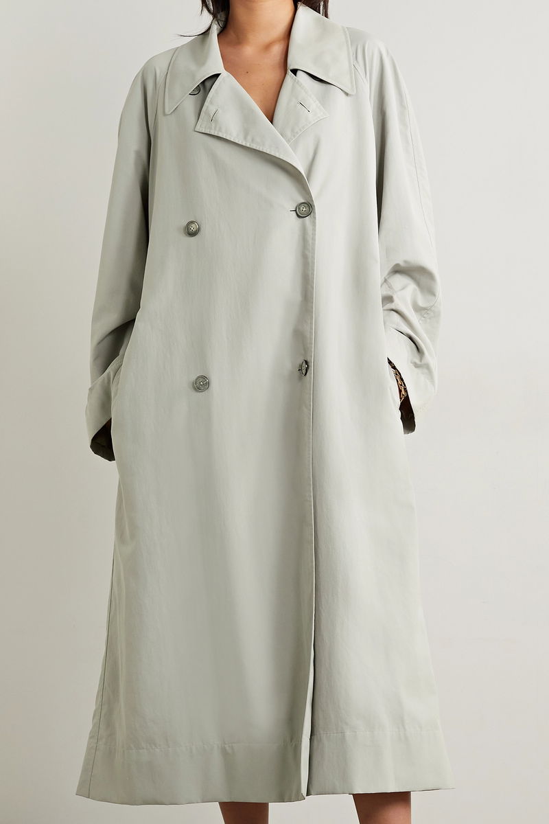 THE ROW Agathan Belted Shell Trench Coat in Gray | endource
