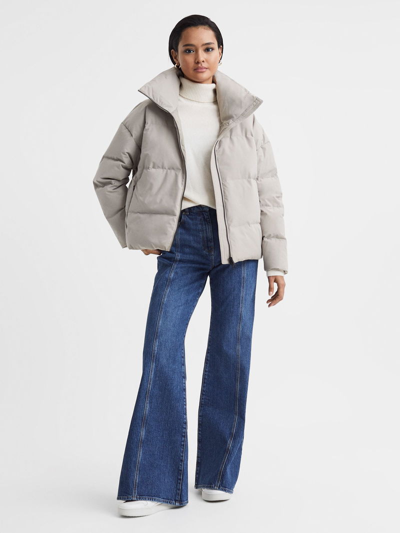 Cropped Cocoon Puffer Jacket