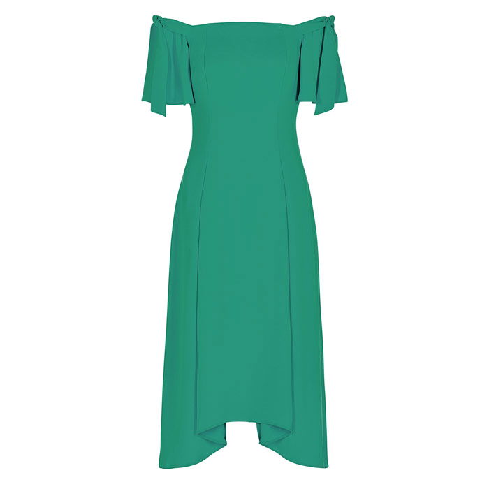 slim fit dress slacks Green Bardot Sleeve Midi Slit Dress – SILKROSE