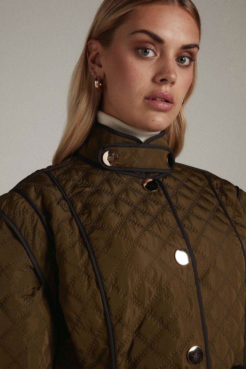 KAREN MILLEN Lydia Millen x Karen Millen Curve Skirt Maxi Quilted