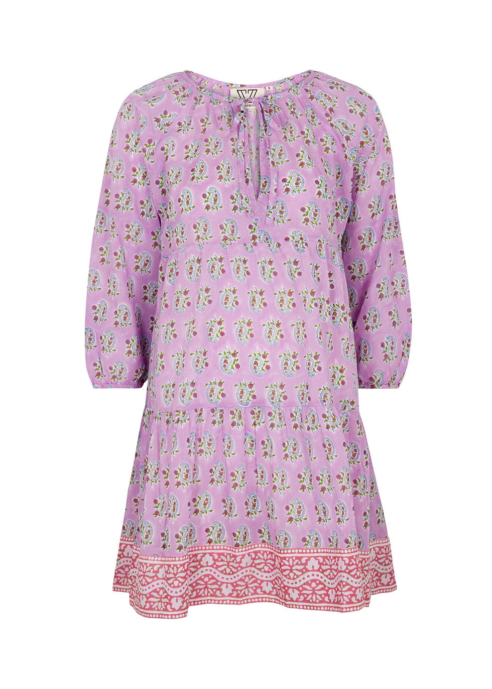 SZ BLOCKPRINTS Priya Paisley-Print Mini Dress | endource