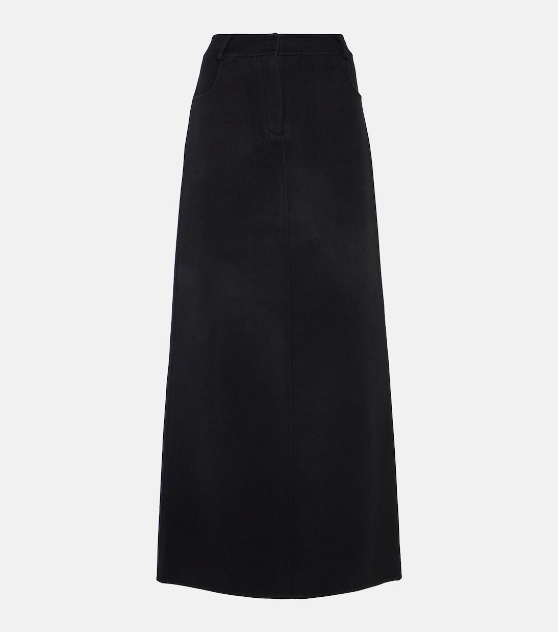 THE FRANKIE SHOP Malvo Wool Maxi Skirt in Black | Endource