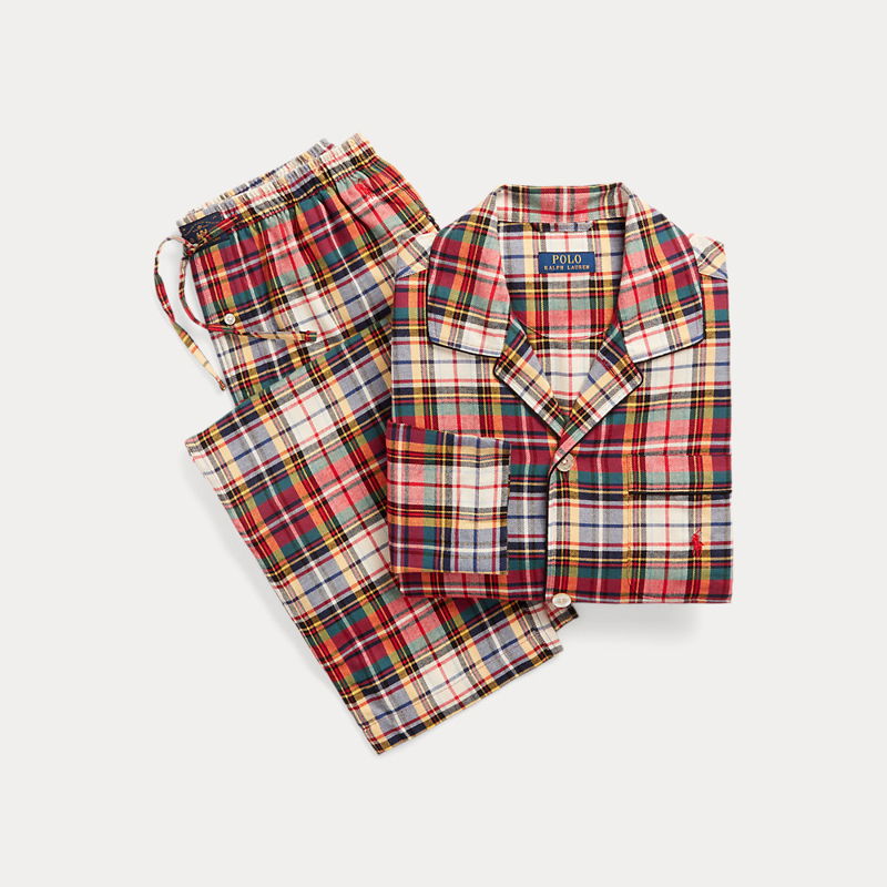 POLO RALPH LAUREN Plaid Flannel Pyjama Set in Red