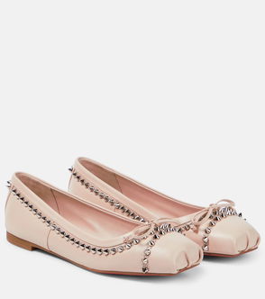 SOULIERS MARTINEZ Montjuic Leather Ballet Flats - Pink