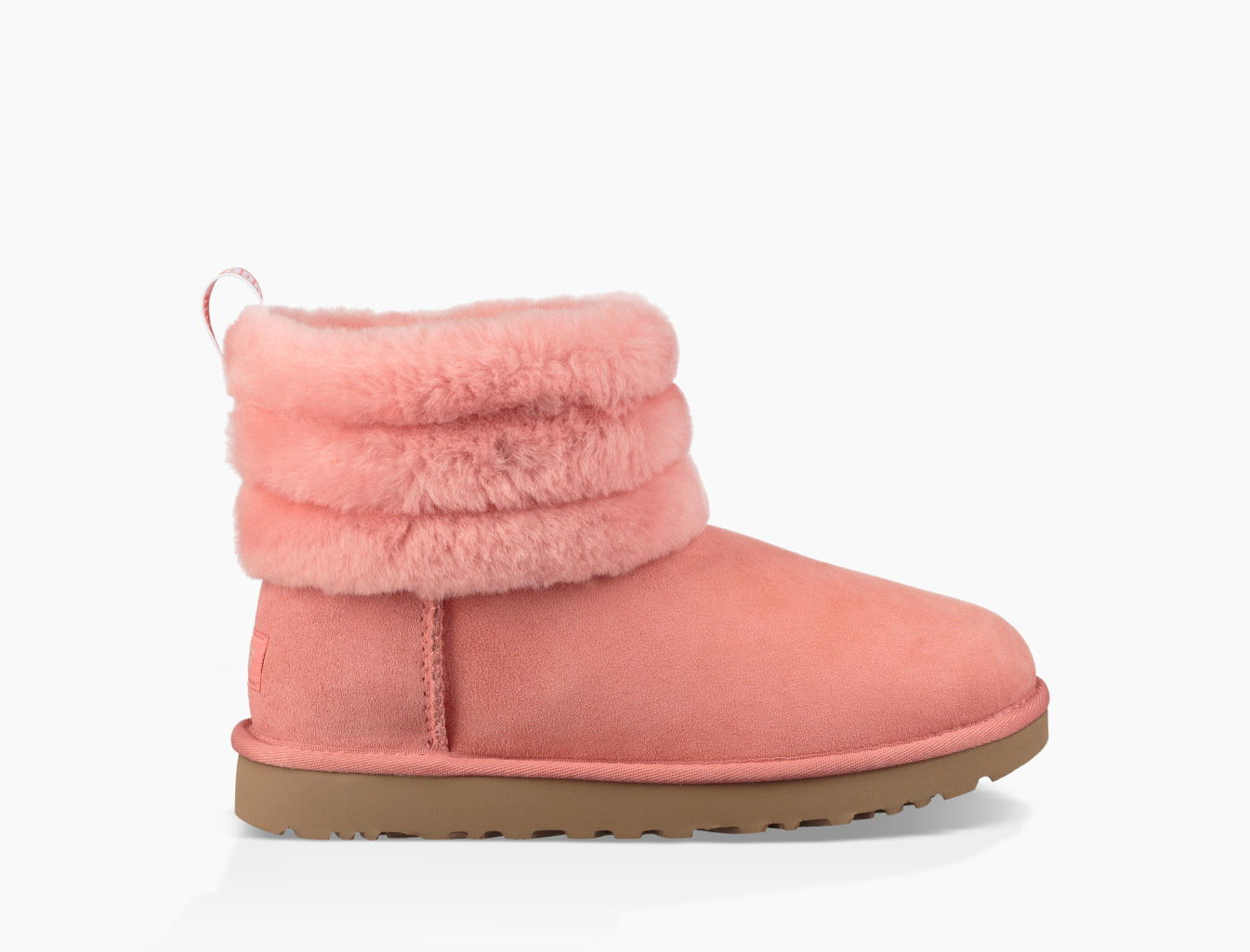 Pink Ugg Boots Peach Ugg Australia Fluff Mini Quilted Logo Boot