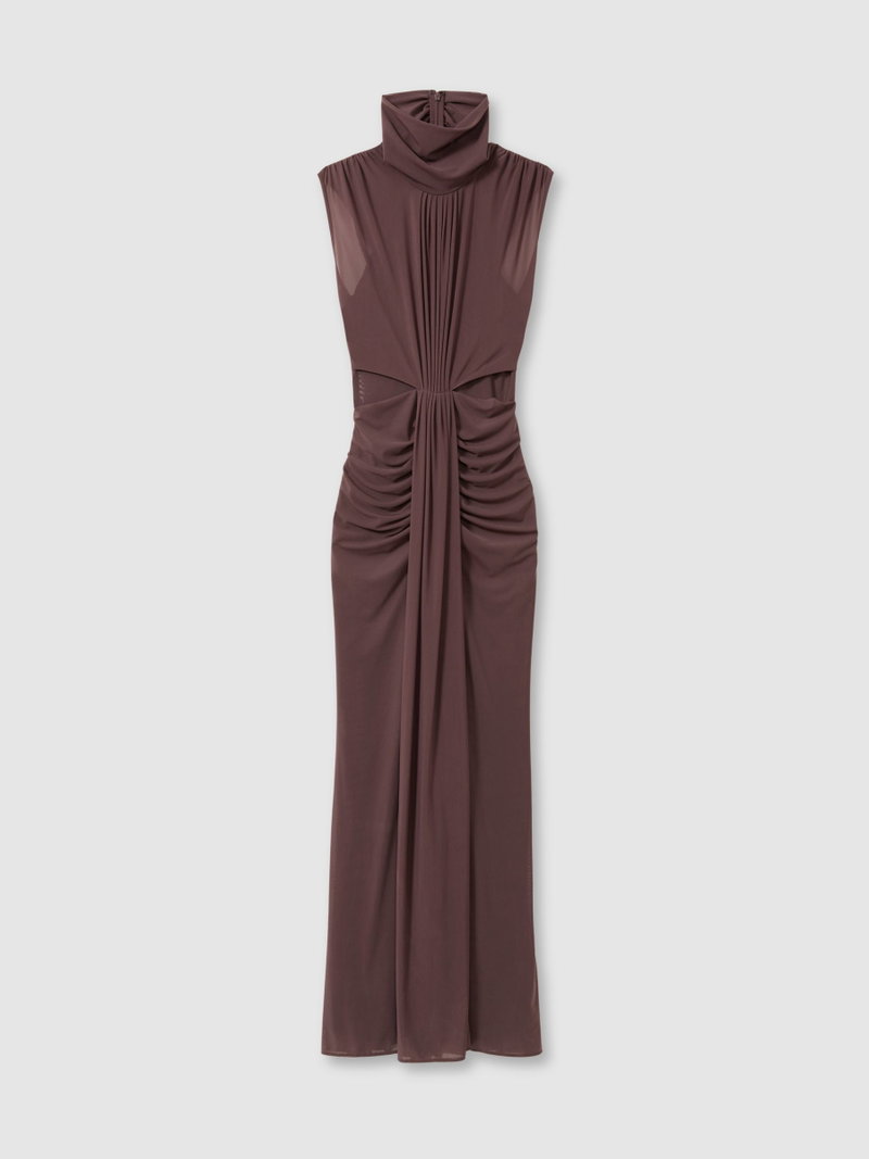 REISS Sheer Ruched Maxi Dress Endource REISS Sheer Ruched Maxi Dress Endource