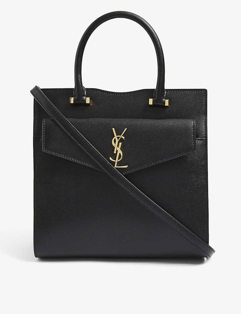 YSL White Embossed Uptown Tote Small QTB2JLILWH000