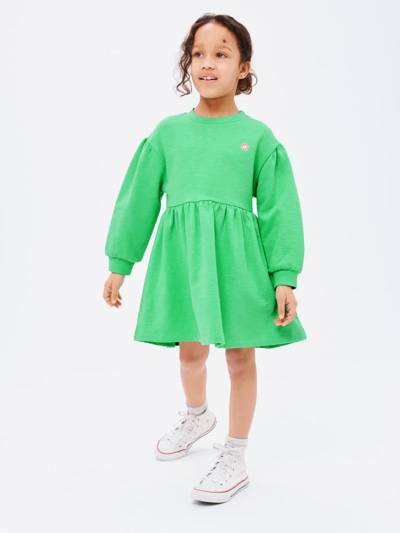 JOHN LEWIS ANYDAY Kids' Pure Cotton Long Sleeve Skater Sweat Dress