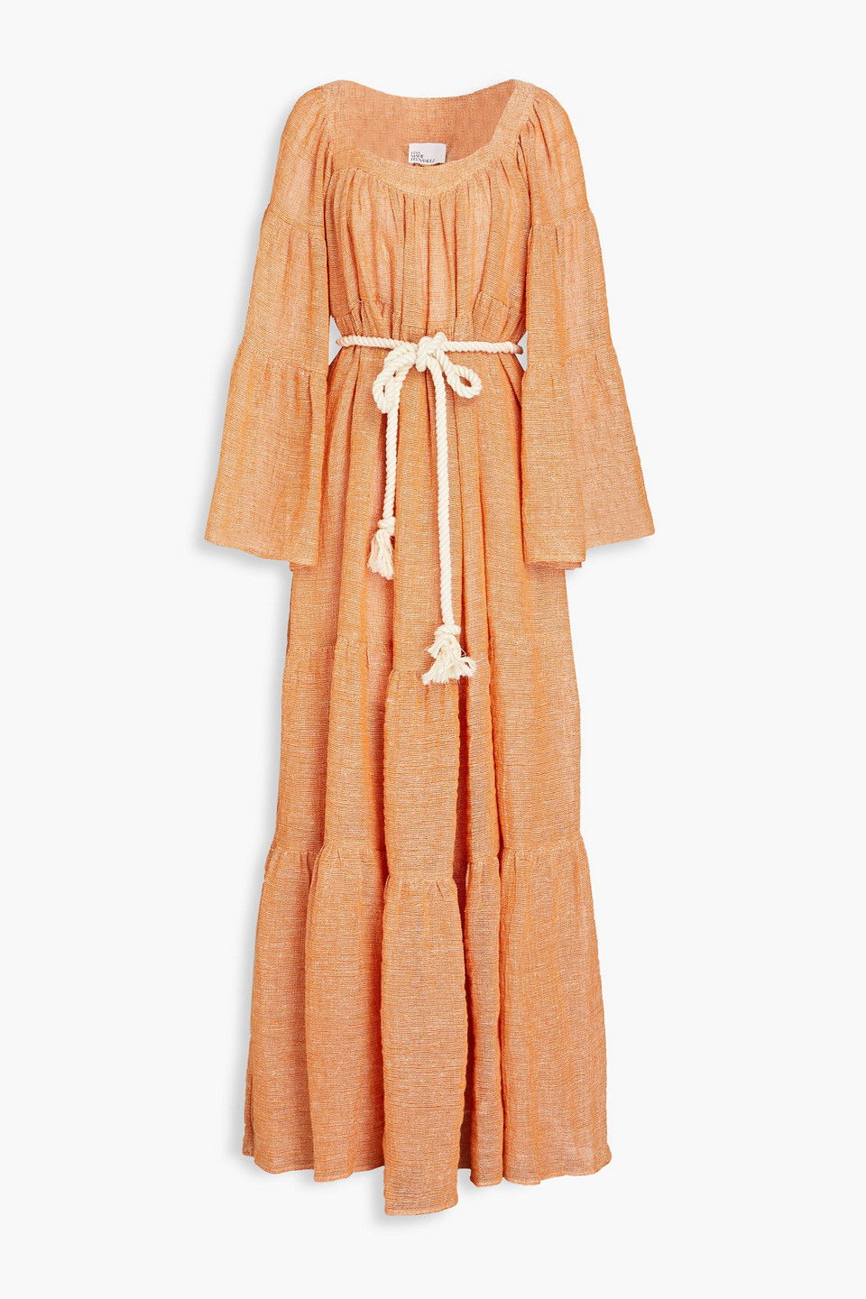 LISA MARIE FERNANDEZ Peasant Linen-Blend Gauze Maxi Dress | endource