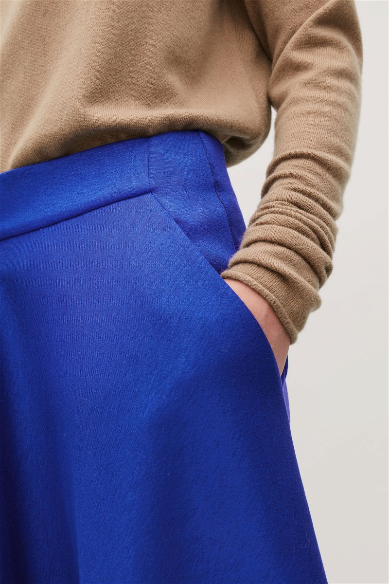 COS Cut-Out Long Jersey Skirt in Royal blue | Endource
