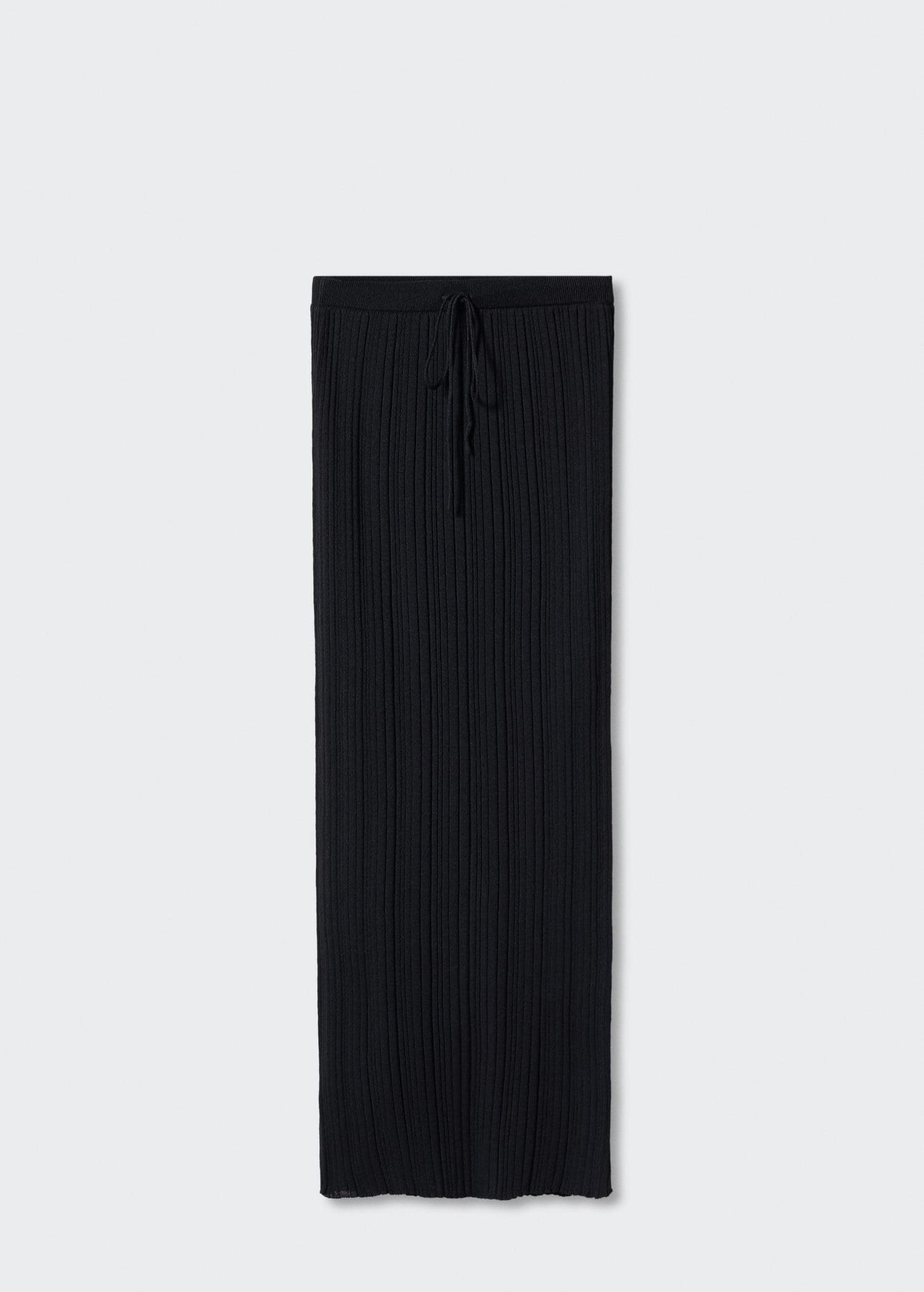 Mango Ribbed Midi Skirt In Black Endource