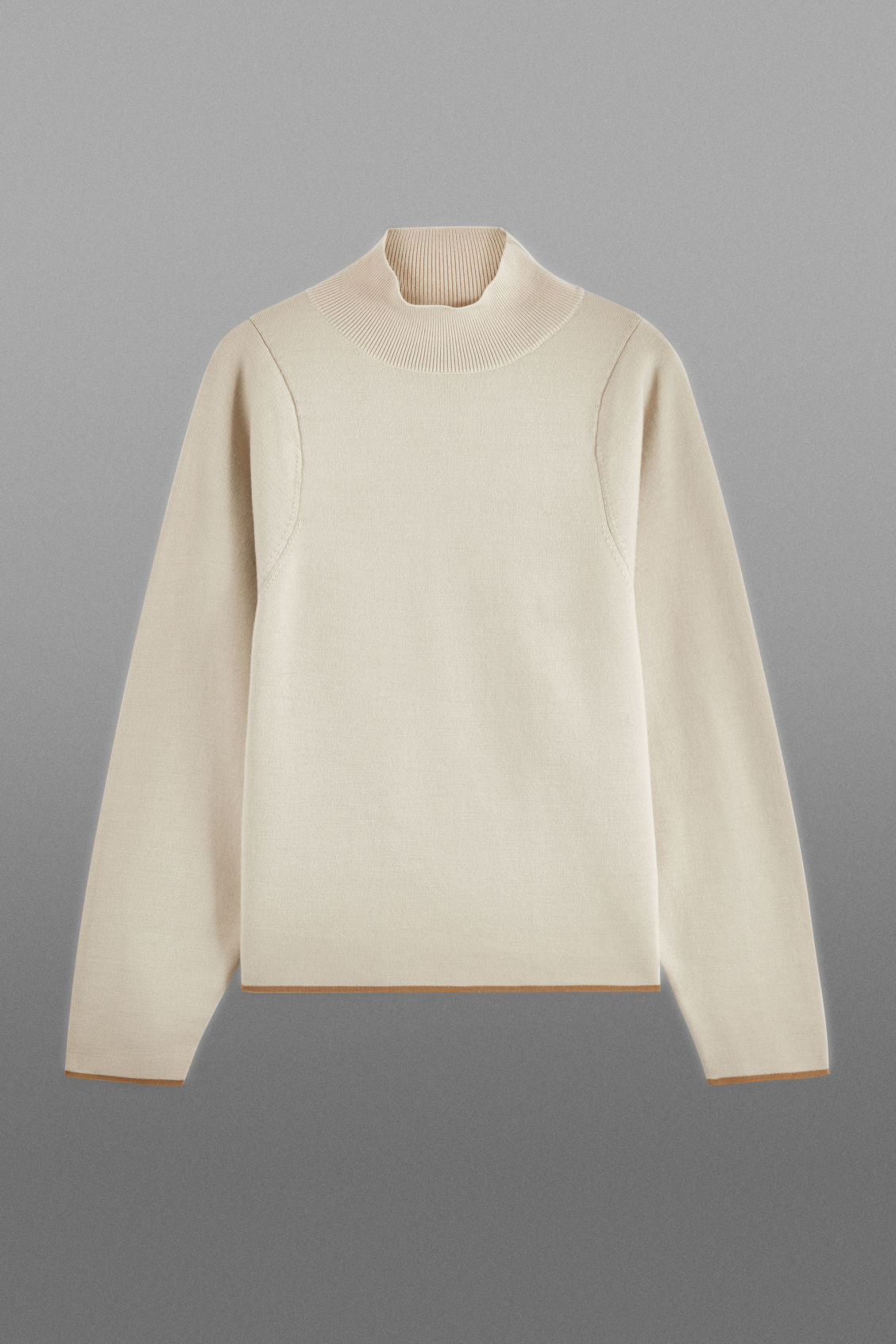 Cos Navy Mock Neck Marled Chunky Knit Jumper - X-Small