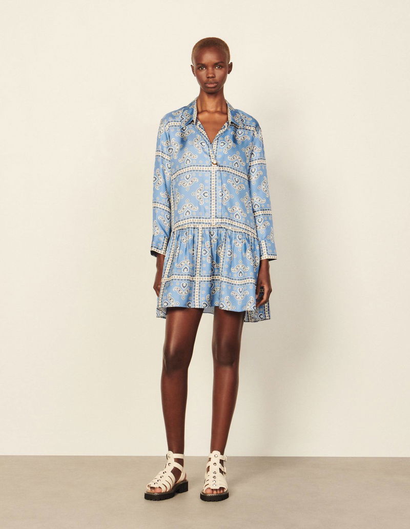 sandro dress blue Sandro Floral Print Short Dress main image 1