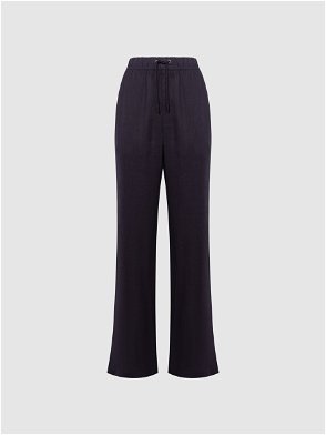 Linen Drawstring Trousers - Black - ARKET