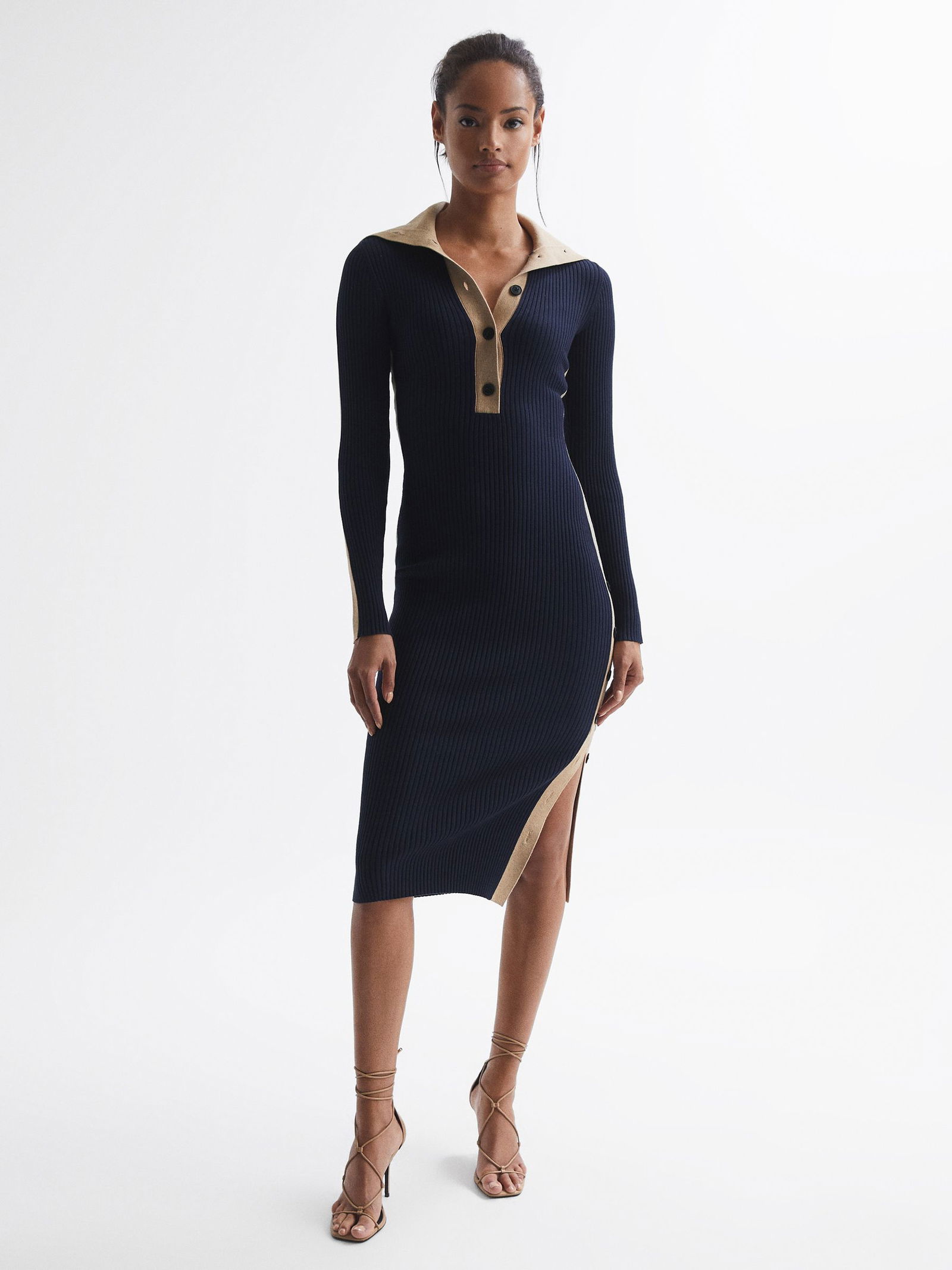 metallic mesh knit dress Natalia Fedner ROSE GOLD SPARKLY KNIT MINI DRESS main image 0