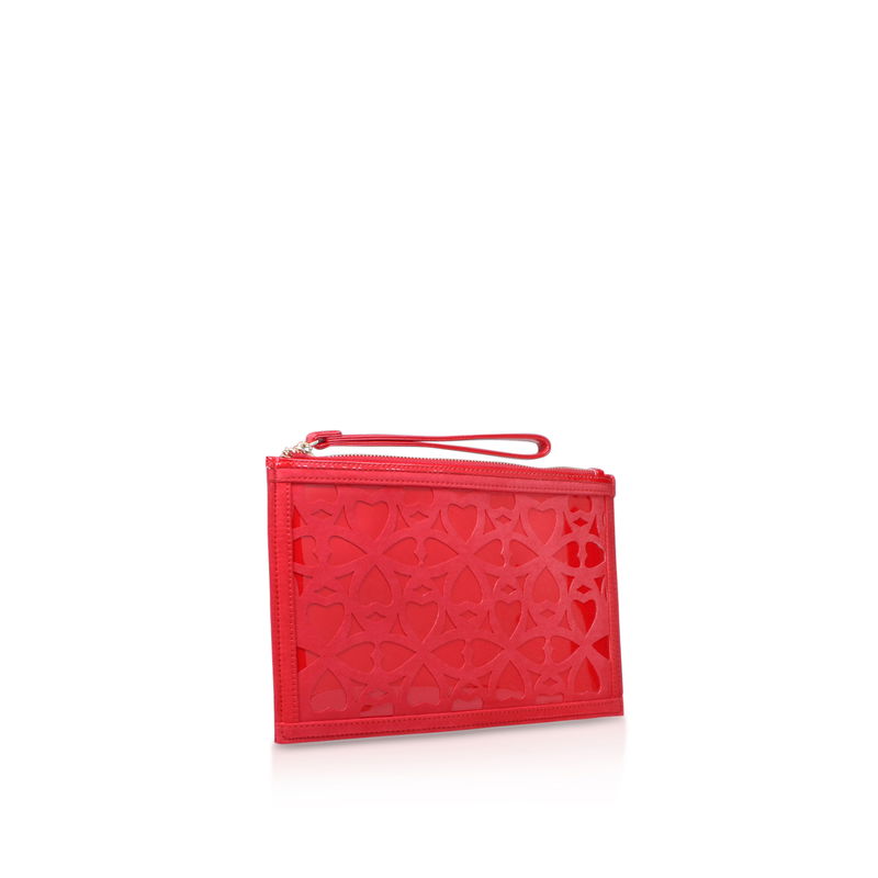 kurt geiger red clutch bag