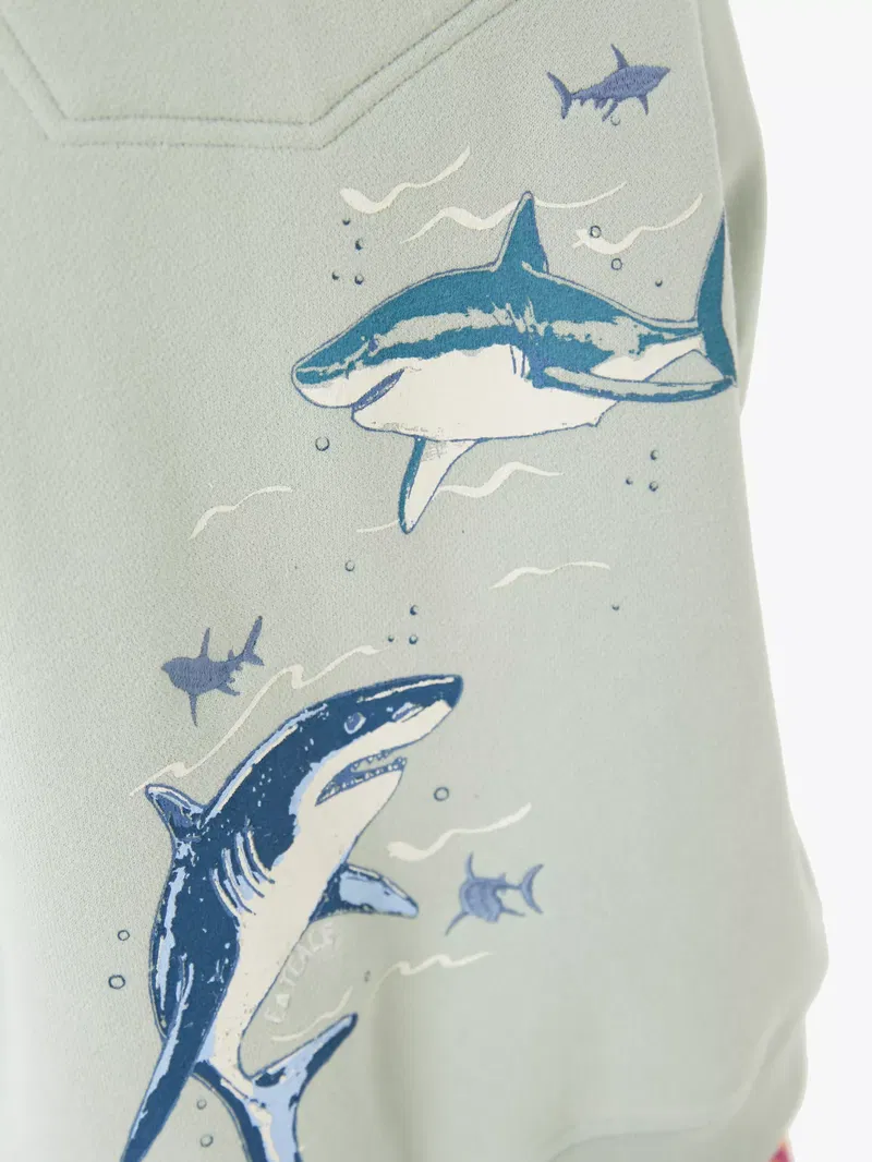 FATFACE Shark Print Zip Through Hoodie endource