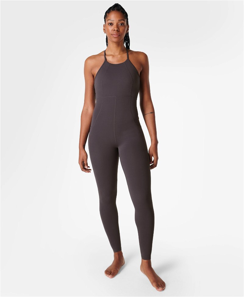 SWEATY BETTY Super Soft Yoga Jumpsuit in Urban Grey