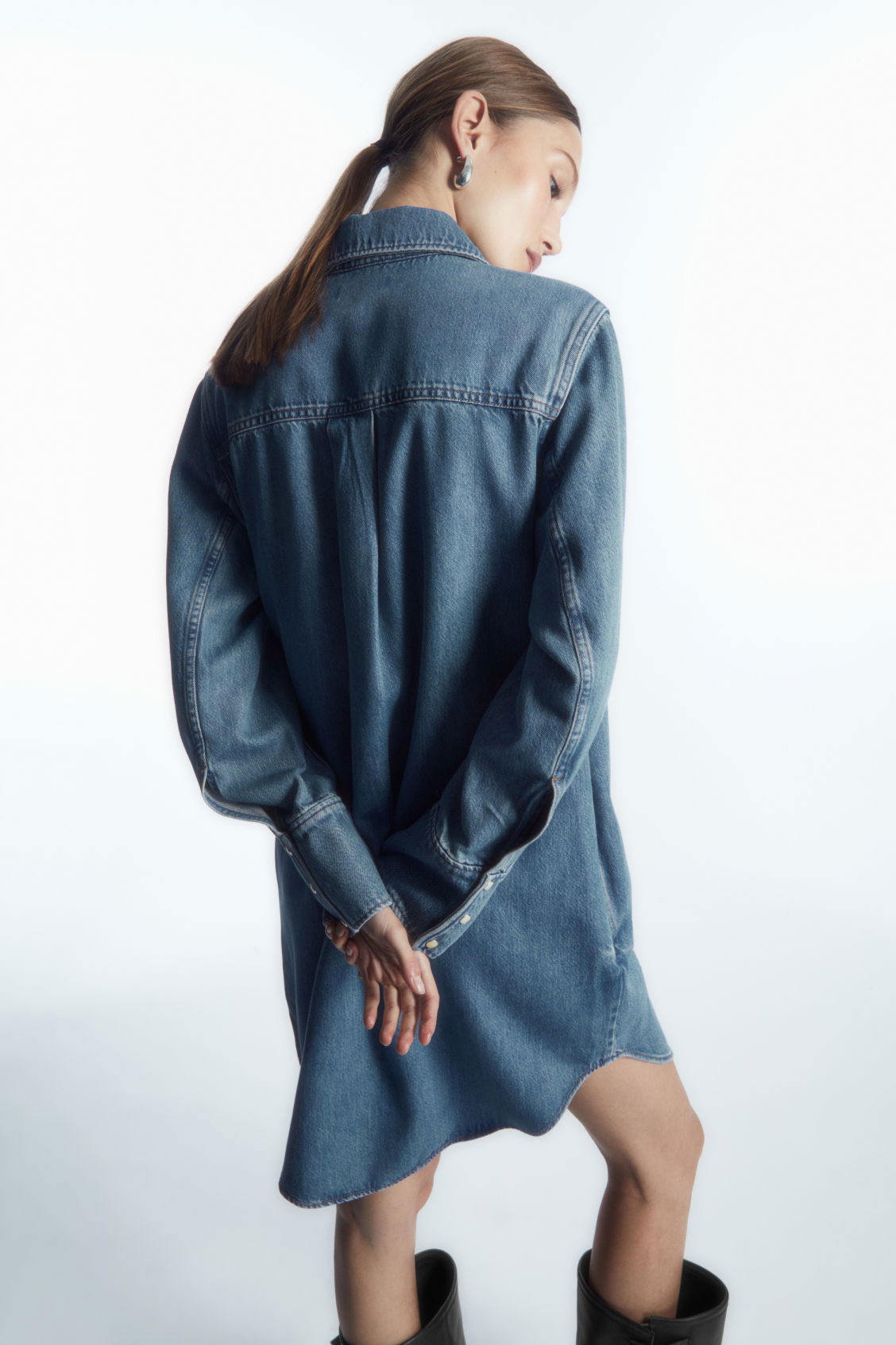 cos oversized denim shirt dress Cos Denim Midi Shirt Dress