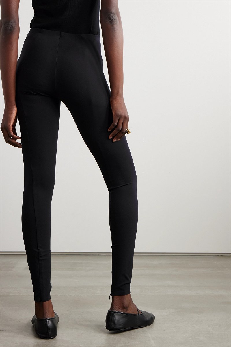 THE ROW Lanza Stretch-Jersey Leggings in Black