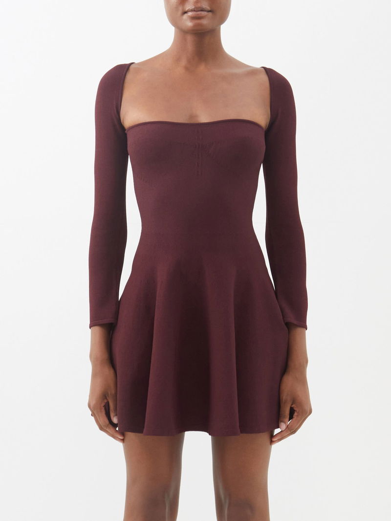 brown polka dot lace dress Destiny Dress in Burgundy Small