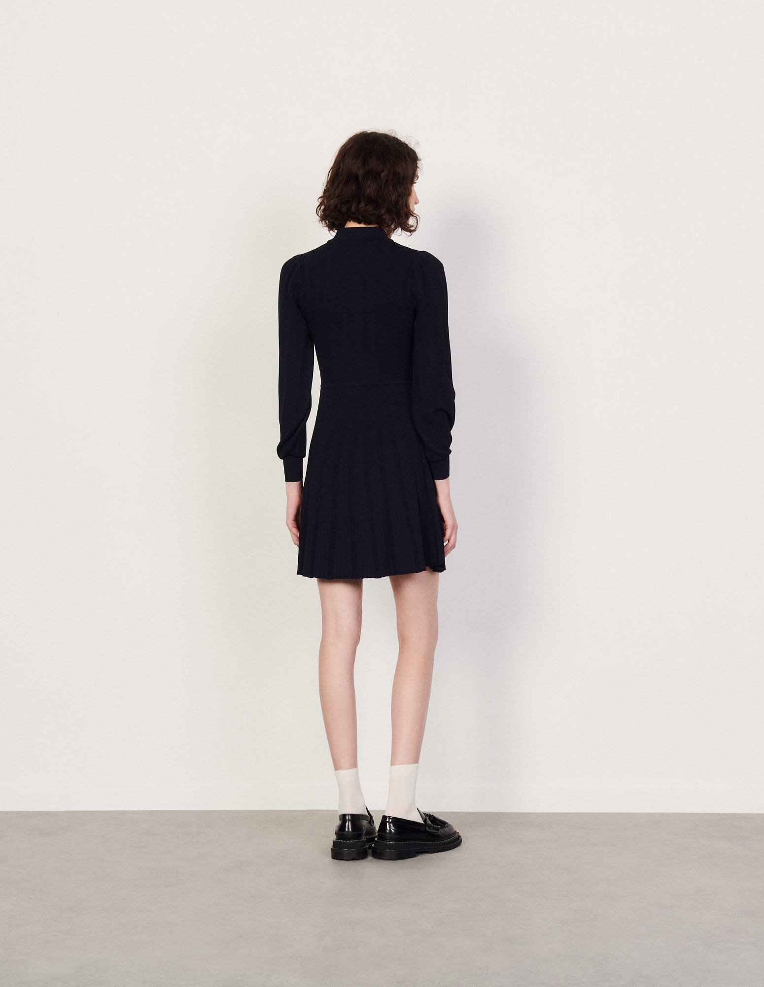 sandro pleated knit dress Pleated Knit Dress by Sandro at THE MILE