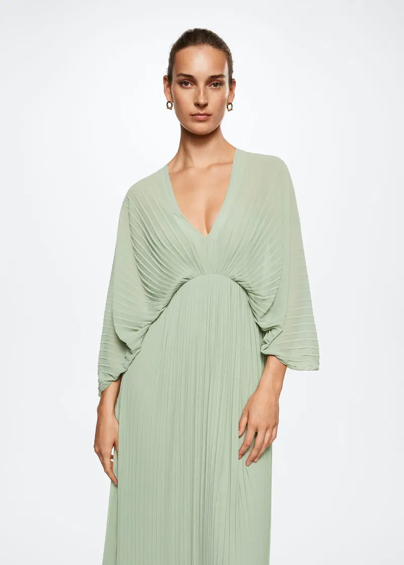 mango flowy pleated dress MANGO Women's Pleated Midi Dress