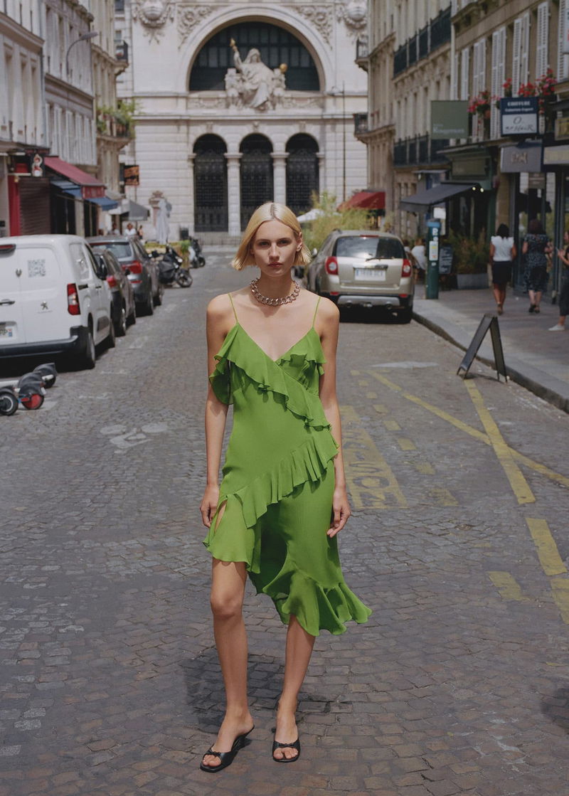 mango asymmetric ruffled dress Asymmetric ruffled dress