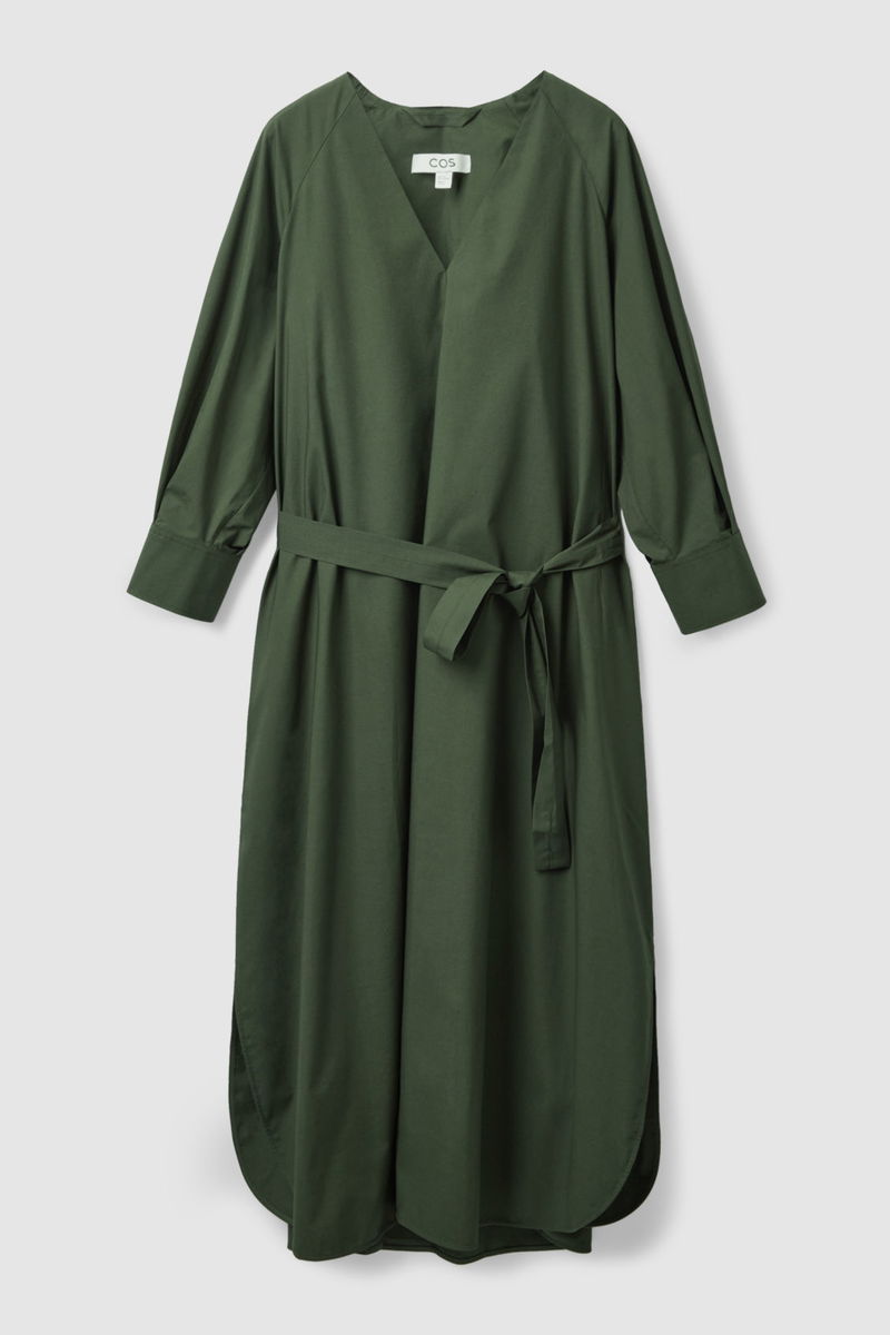 cos olive green dress Cos The Scarf Shift Dress In Green