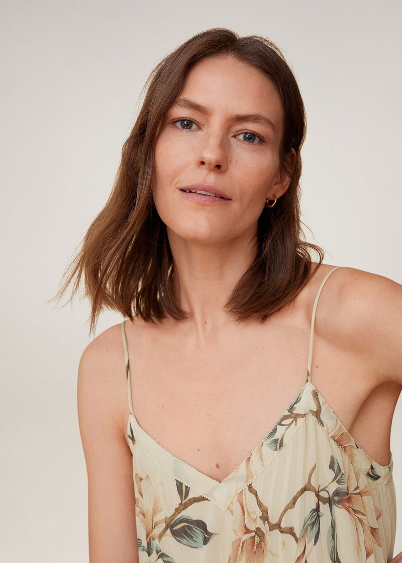 mango pleated floral dress MANGO Floral Pleated Dress- Trendyol