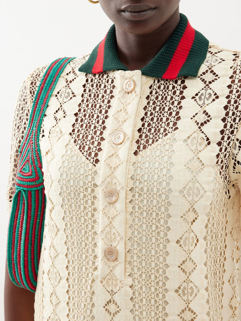 GUCCI Crochet-Knitted Cotton-Blend Maxi Dress | endource