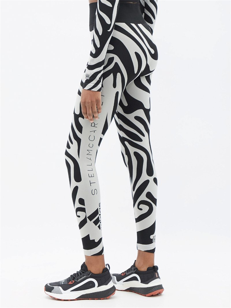 Adidas by Stella McCartney x Wolford High-Rise Zebra-Print Leggings