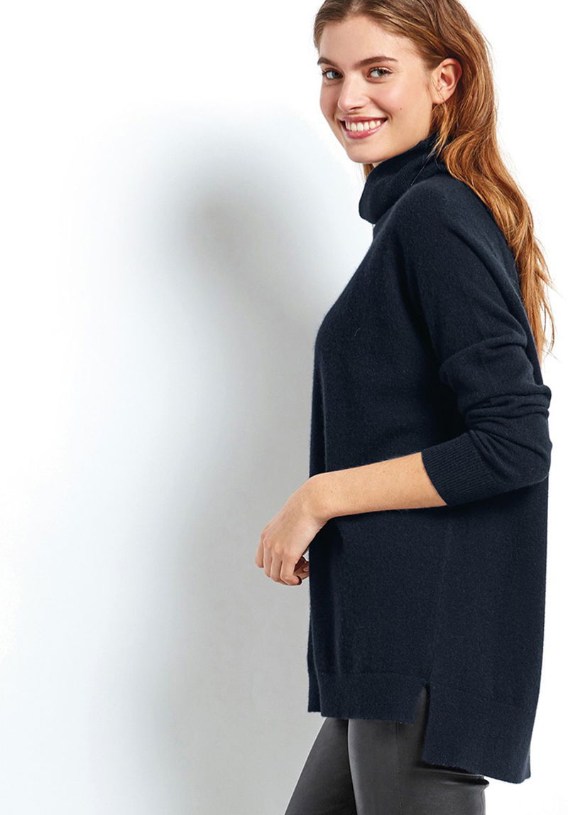 HUSH Cashmere Roll Neck Jumper endource