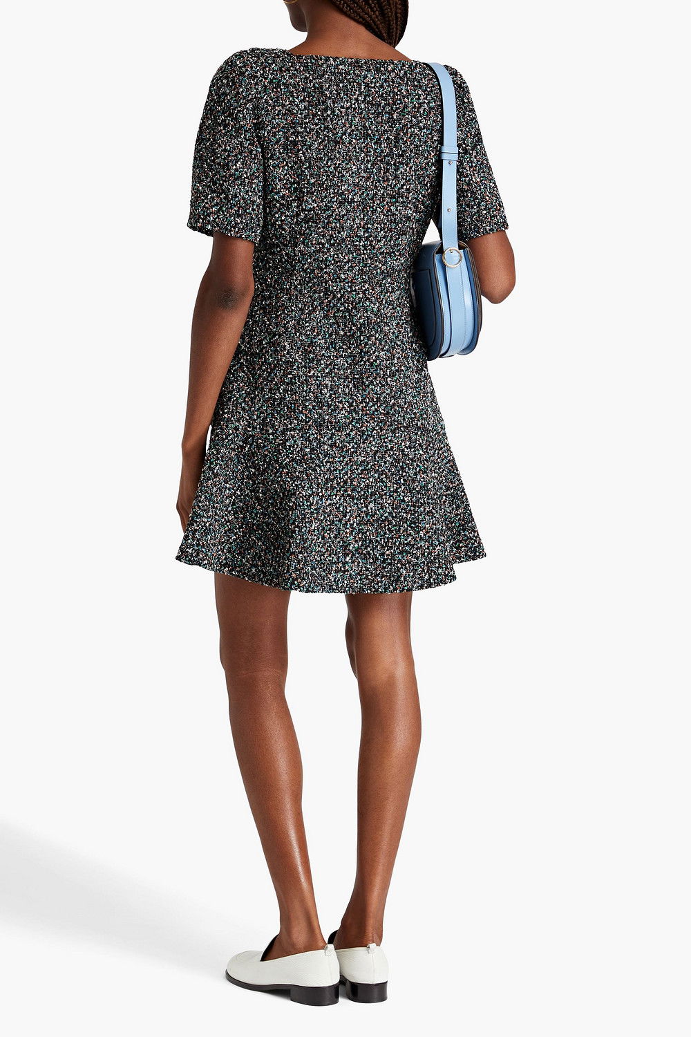 SANDRO Hillary Metallic Tweed Mini Dress | endource