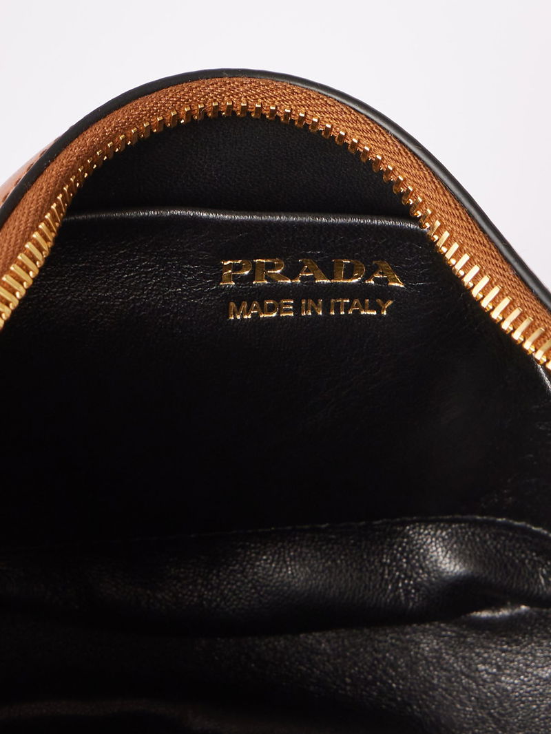 Arque Leather Shoulder Bag in Brown - Prada