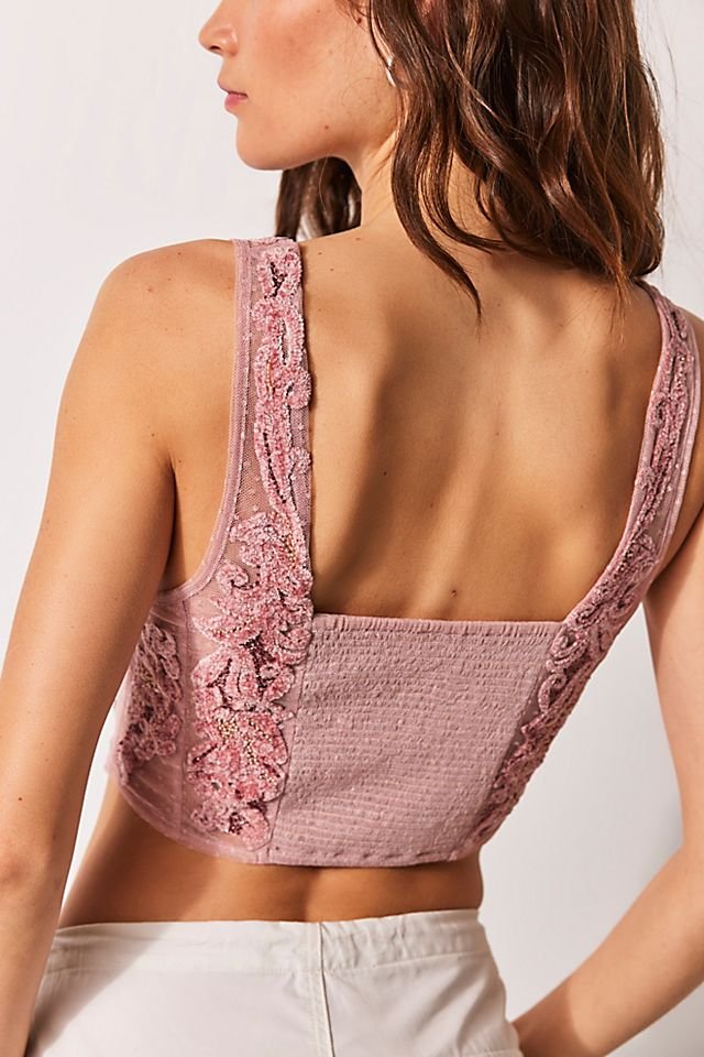 Free People Intimately Sleep Eyes Embroidered Criss Cross Brami Cami Top  Size M