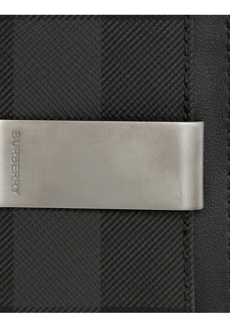 BURBERRY Check Money Clip Card Case endource