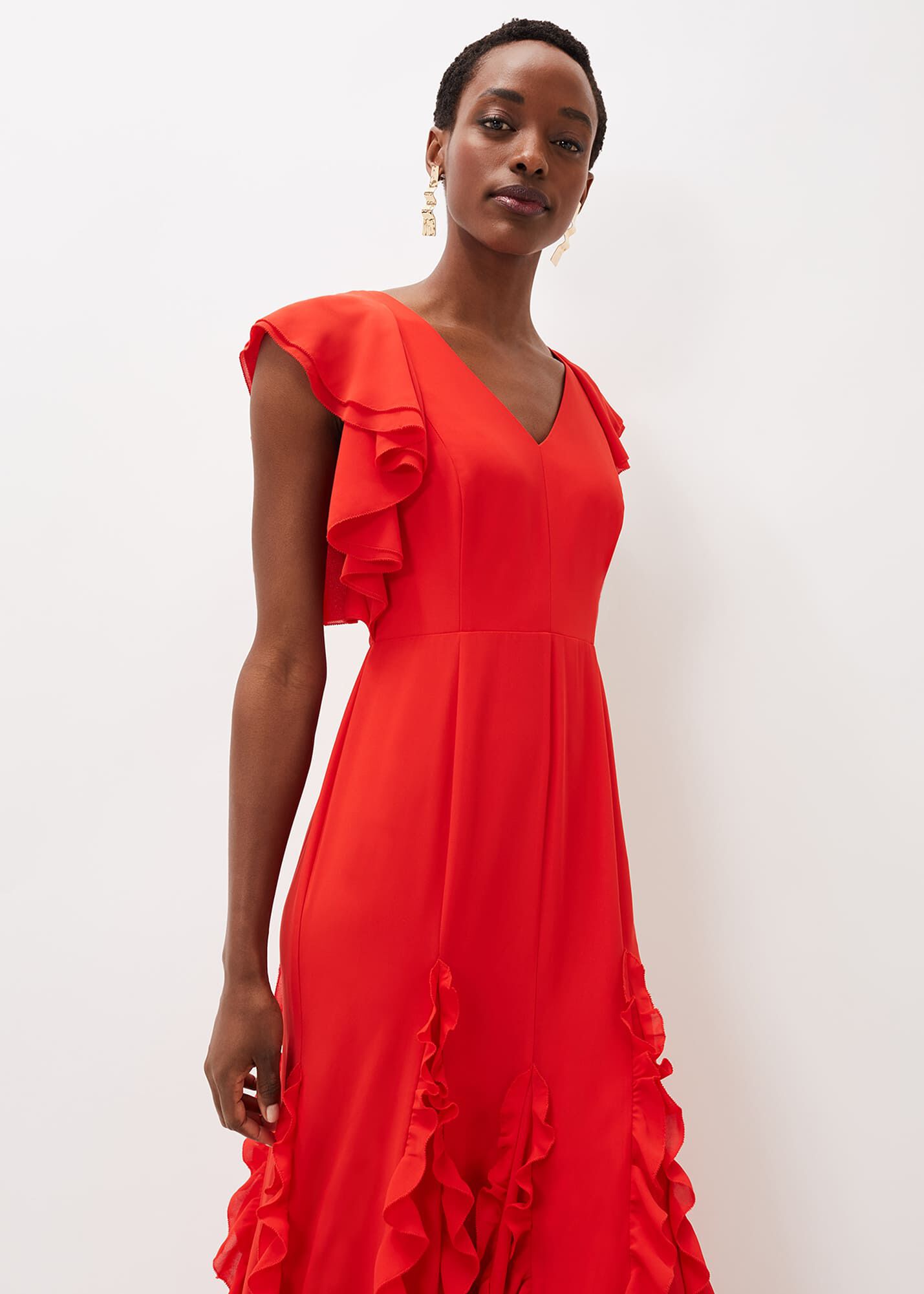PHASE EIGHT Donatella Ruffle Maxi Dress | endource