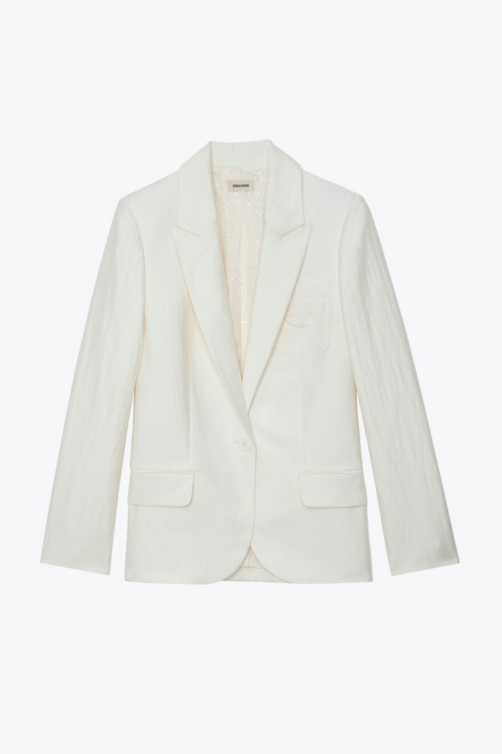 ZADIG & VOLTAIRE Vow Linen Blazer in White | Endource