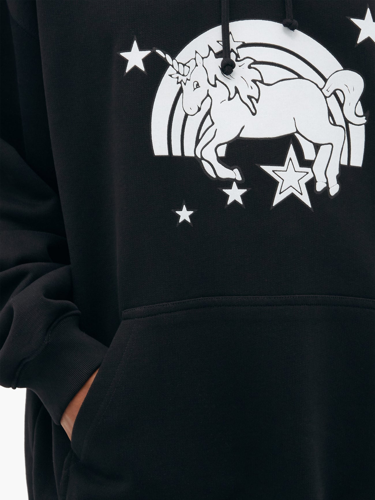 Vetements Magic Unicorn-Print Cotton Hooded Sweatshirt | endource