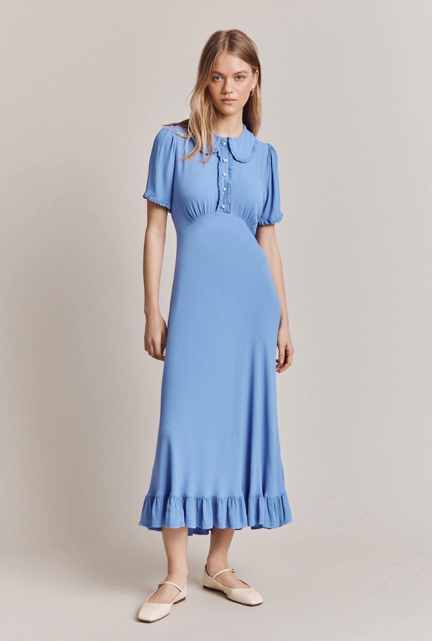 GHOST Doris Crepe Midi Dress | endource