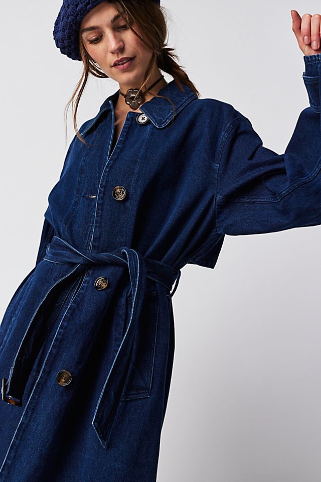 BARBOUR Somerland Denim Trench in Blue | Endource