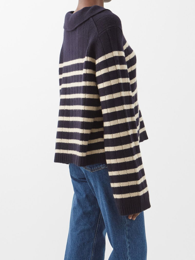 Mateo Striped Cashmere Sweater