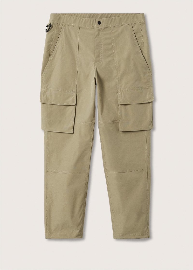 Buy Mango women side pocket pants beige Online