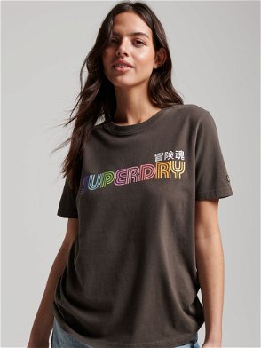 SUPERDRY Vintage Rainbow T-Shirt in Optic Endource 