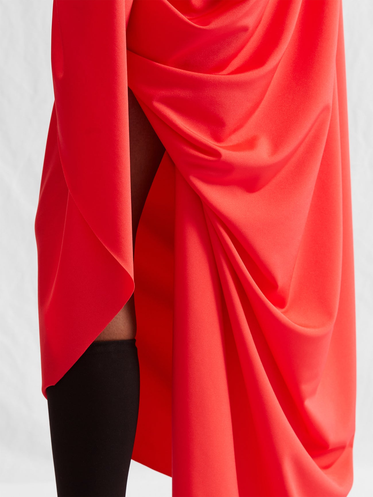 asymmetrical hem dress with long sleeves Green Asymmetric Drape Mini Dress main image 1