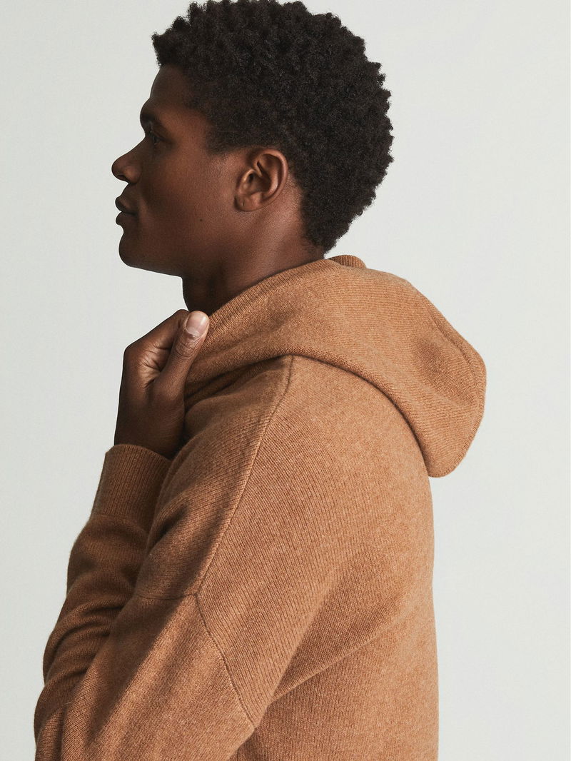 Reiss Holland Merino Wool Drawstring Hoodie