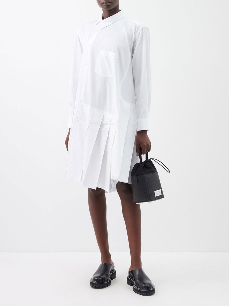 comme des garcons shirt dress COMME des GARCONS GIRL Dyed Round-collar Shirt Dress Red S (K-160856)