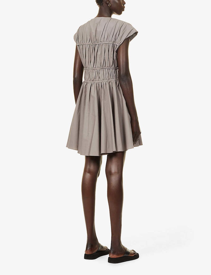 TOVE Clara Sleeveless Organic Cotton-Poplin Mini Dress in KHAKI 